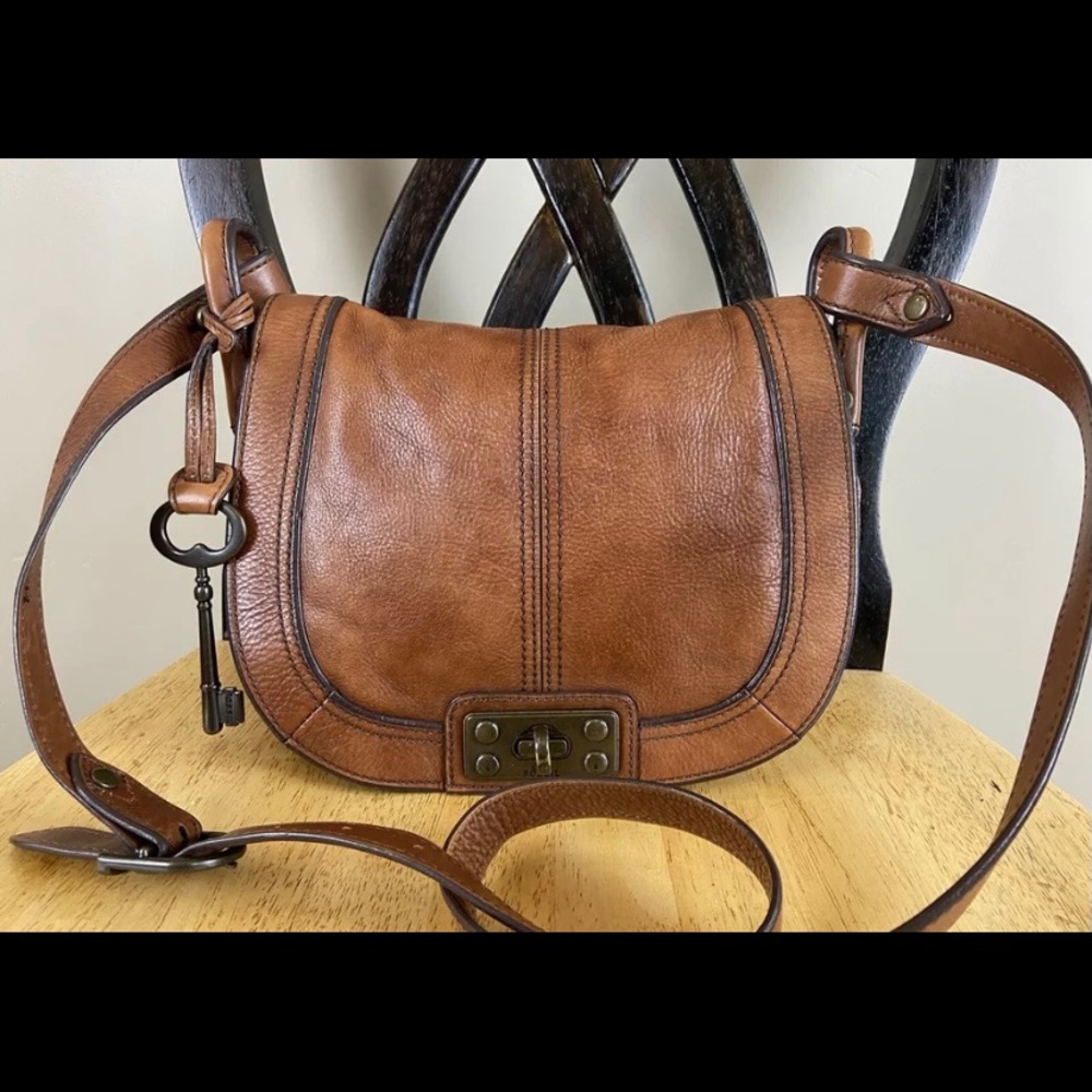 Fossil Vintage Reissue Brown Saddle Bag Purse